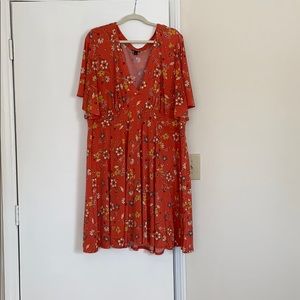 Fit and flare burnt orange dress